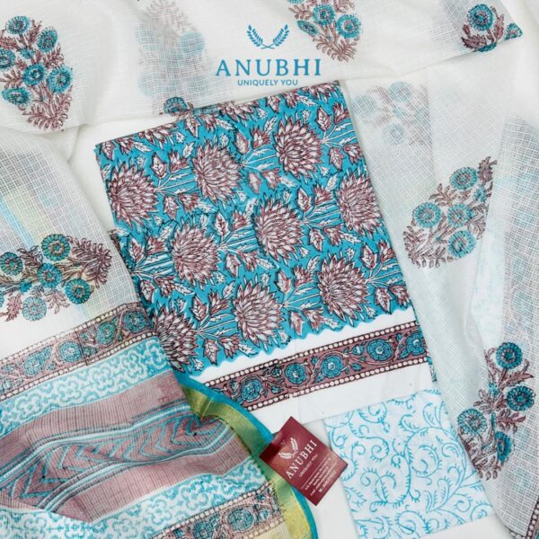 Anubhi Floral Print Premium Cotton Unstitched Suit Set (3-Piece)