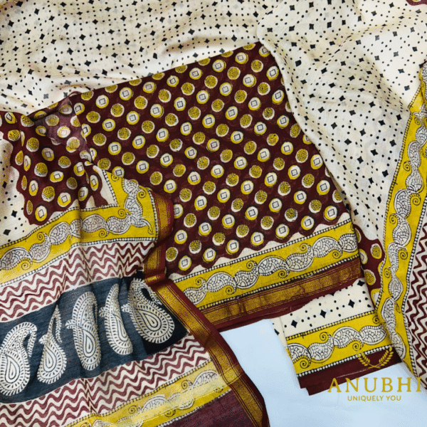 CHANDERI🌟  “Step into timeless elegance with this beautiful Chanderi suit set paired with a stunning Chanderi Dupatta”♥️