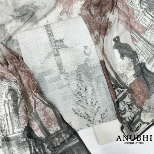 EMBROIDERED COTTON🩶  “Step into timeless elegance with this beautiful Embroidered Cotton suit set paired with a stunning Printed Mull Cotton Dupatta”🌟