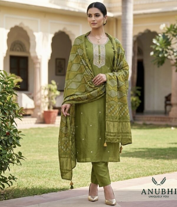 EMBROIDERED SILK ✨  Adorn this beautiful embroidered Silk suit with a matching embroidered Muslin dupatta for a touch of timeless grace.✨