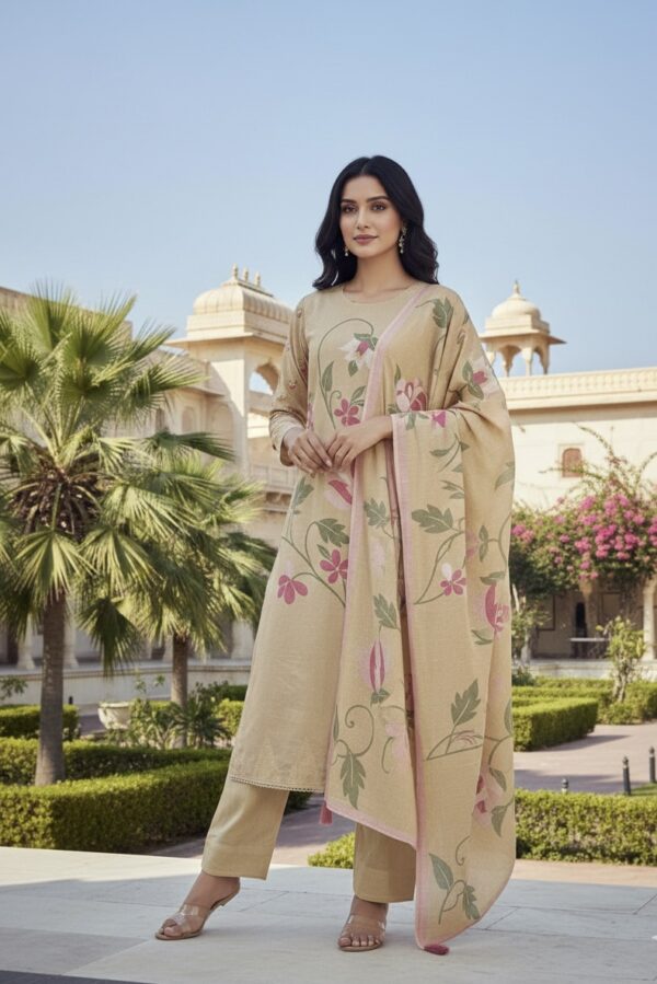 COTTON🌺  “Step into timeless elegance with this beautiful Cotton suit set paired with a stunning floral printed Cotton Dupatta”🌟  A perfect blend of luxury and style for any occasion.✨
