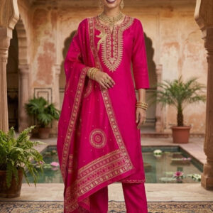 EMBROIDERED SILK ✨  Adorn this beautiful Embroidered Silk suit with a matching embroidered silk dupatta for a touch of timeless grace.✨