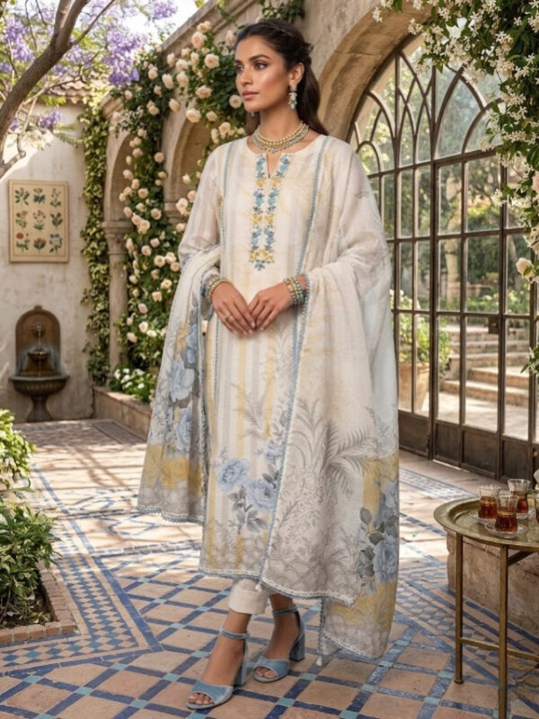EMBROIDERED LINEN✨  “Embrace the exquisite allure of this beautiful Embroidered Linen suit, enhanced by a linen dupatta”  A perfect blend of sophistication and elegance for any occasion. ✨